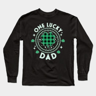 One Lucky Dad Irish St Patricks Day Shamrocks Green Funny Long Sleeve T-Shirt